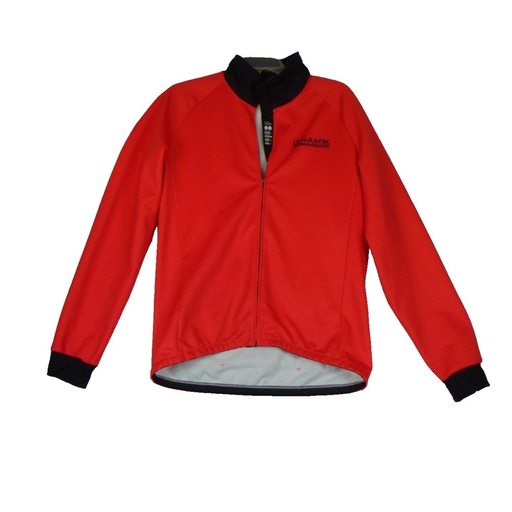 Di'Nam'ik Evo Pro Adult Cycling Full Zip Jacket Red Long‎ Sleeve 3 Pocket Size L